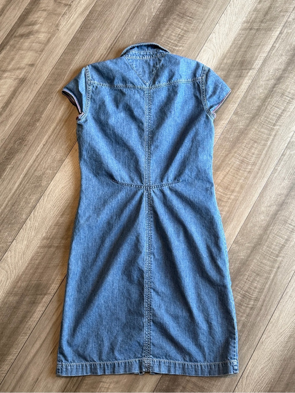 Tommy Hilfiger Vtg Denim Cap Sleeve Bodycon Denim Dress 100% Cotton Women’s Sz 6 - Picture 4 of 9